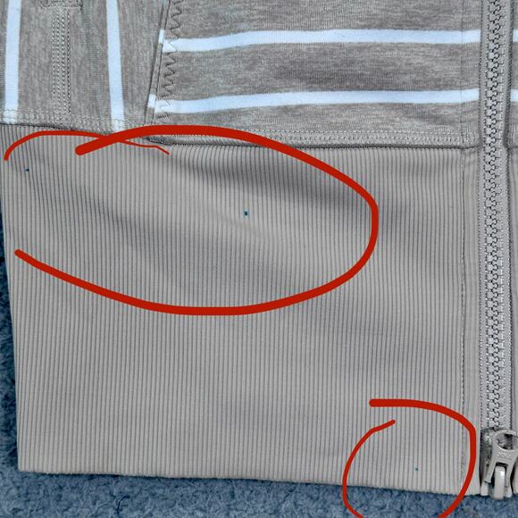 Lululemon Nice Asana Jacket Stripe Women's 8 Beige Luon Full Zip Activewear Yoga - Picture 7 of 16